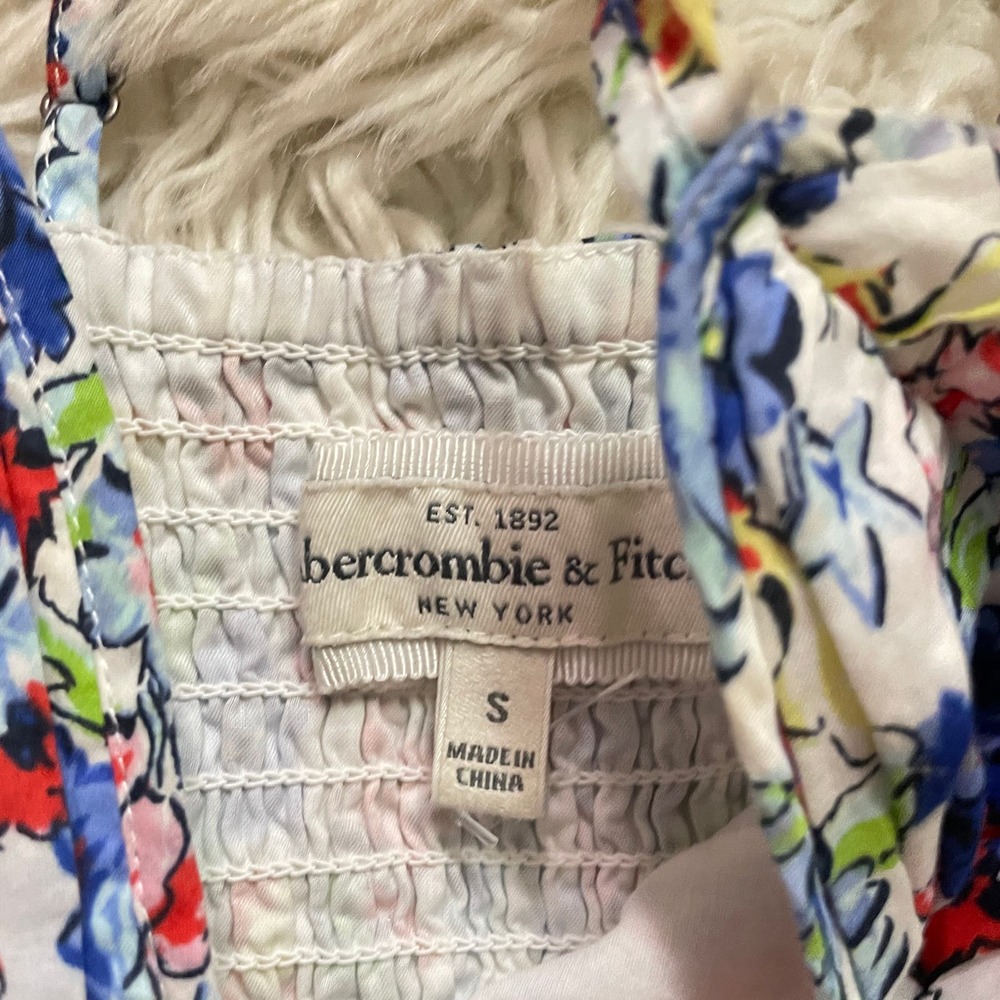 Abercrombie & Fitch Watercolor Floral & Tulle Thin Strap Summer Dress Size Small - Picture 11 of 12